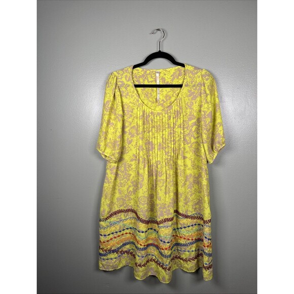 Uncle Frank Embroidered Bright Floral Boho Festival Dress Women’s Size Medium - Picture 1 of 9